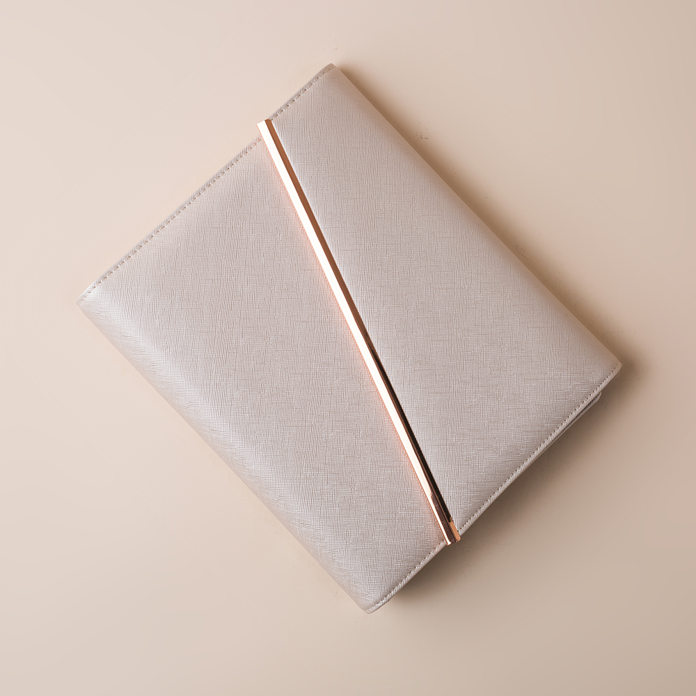 Champagne Cross PU Leather Binder Planner