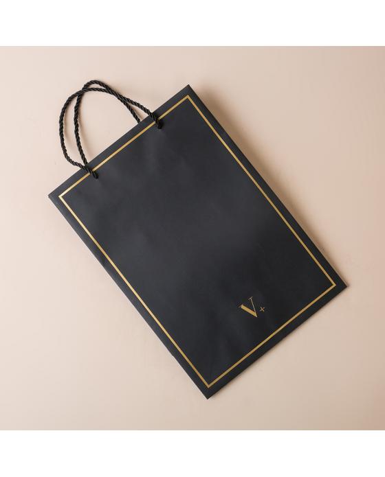 Gold Stamping Black Paper Bags