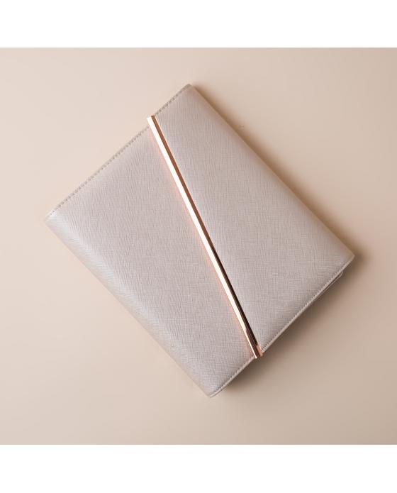 Champagne Cross PU Leather Binder Planner